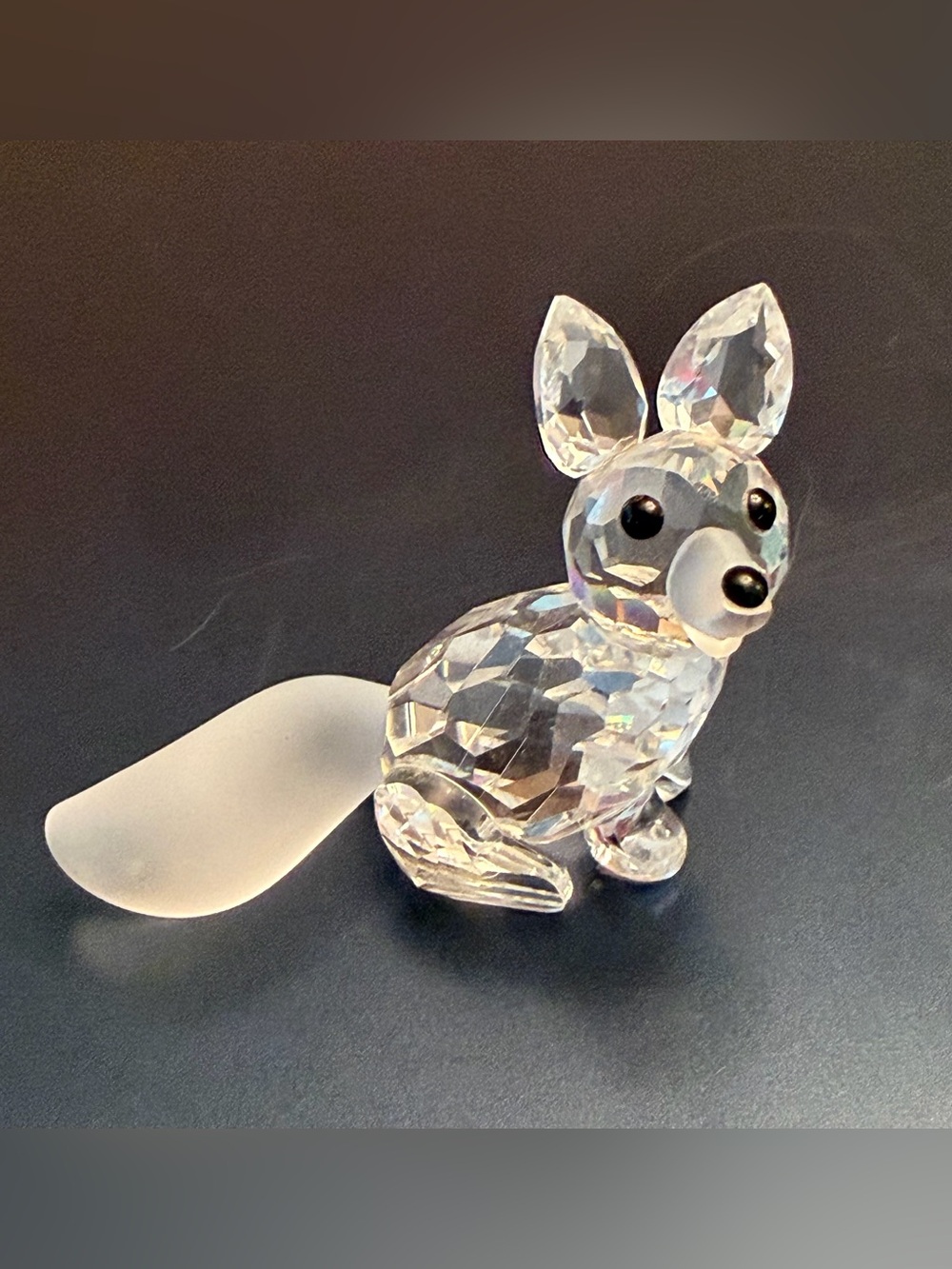 Swarovski Crystal “Woodland Friends” Small Sitting Fox Frosted Tail No Box/COA